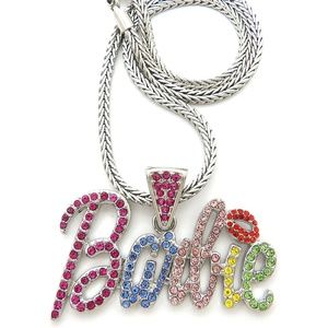 Pink Barbie with Lips Pedant 4mm/18" Franco Chain